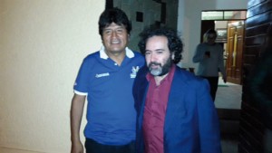 <p>Evo Morales y el escritor Rafael Gumucio.</p>