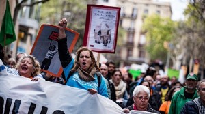 <p>Manifestación por 'Una vivienda digna' en Barcelona, el 6 de abril de 2019.</p>