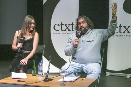 <p>Marina Lobo y Willy Veleta en la fiesta del III aniversario de CTXT.</p>