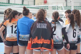 <p>Las jugadoras del Extremadura Club Pacense de Voleibol</p>