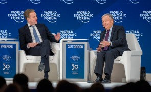 <p>Børge Brende (Izquierda), presidente del Foro Económico Mundial y António Guterres (Derecha), Secretario General de Naciones Unidas</p>