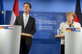 <p>Mark Rutte y Angela Merkel.</p>
