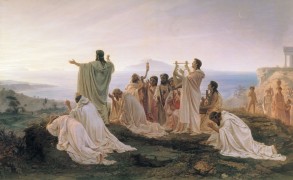 <p>Pitagóricos celebrando el amanecer. Fyodor Bronnikov (1869).</p>