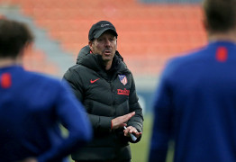 <p>El <em>Cholo</em> Simeone en un entrenamiento con el Atlético de Madrid.</p>