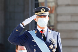 <p>Felipe VI, durante uno de los actos de este 12 de Octubre.</p>