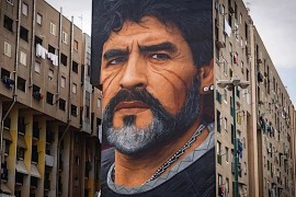 <p>Mural dedicado a Diego Armando Maradona en Nápoles. </p>