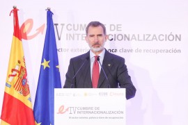 <p>Felipe VI interviene en la clausura de la IV Cumbre de Internacionalización el pasado 9 de diciembre. </p>