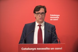 <p>Salvador Illa en su discurso de aceptación de la candidatura a la presidencia de la Generalitat.</p>