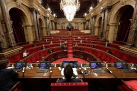 <p><br />Pleno del 24 de abril de 2020, en el que la cámara aprobó los presupuestos de la Generalitat.</p>