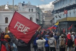 <p>Protesta estudiantil el pasado año en Ecuador.</p>