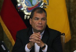 <p>Rafael Correa en Quito en febrero de 2017, cuando era presidente de Ecuador.</p>