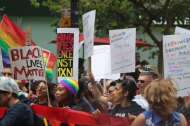 <p>Pancartas de Black Lives Matter en el Orgullo de San Francisco en 2017.</p>