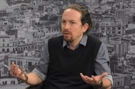 <p>Pablo Iglesias durante la entrevista con el Diari Ara en la que afirmó que no hay plena normalidad democrática.</p>