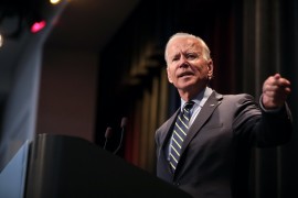 <p>Joe Biden, durante la Convención de la Federación Laboral de Iowa (2019).</p>