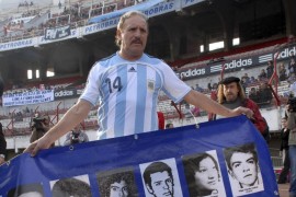 <p>Leopoldo Jacinto Luque, durante un acto homenaje en 2008 a los desaparecidos durante la dictadura.</p>