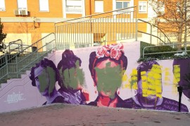 <p>Mural feminista de Getafe, tras ser destrozado en la madrugada del 8M. </p>