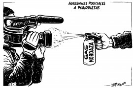 <p>Agresiones policiales a periodistas.</p>