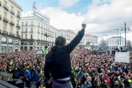 <p>Pablo Iglesias, en la marcha del cambio del 31 de enero de 2015.</p>