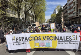 <p>Manifestación en Madrid para defender los espacios vecinales (marzo 2021).</p>