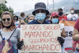 <p>Protestas en Medellín (Colombia) contra la violencia en pleno Paro Nacional (5 de mayo de 2021).</p>
