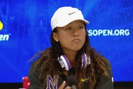 <p>Naomi Osaka, en una rueda de prensa durante el US Open en 2019.</p>