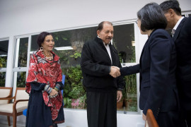 <p>El presidente de Nicaragua, Daniel Ortega Saavedra y su esposa, Rosario Murillo, reciben a la presidenta de Taiwan, Tsai Ing-wen.</p>