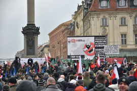 <p>Manifestación organizada por el Movimiento Nacional y la Juventud Polaca en Varsovia (Polonia), el 6 de febrero de 2016.</p>