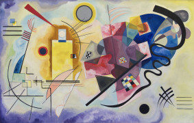 <p><em>Amarillo, rojo y azul.</em> Abstracción lírica. (Vasili Kandinsky, 1925).</p>