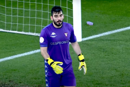 <p>Jano, el portero del Victoria CF, en el partido contra el Villarreal (0-8).</p>