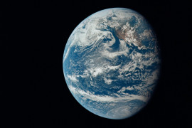 <p>Fotografía de la Tierra desde el Apolo 11 (1969).</p>