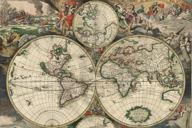<p>Mapa del mundo (1689).</p>