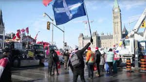 <p>Manifestación antivacunas en Ottawa. </p>