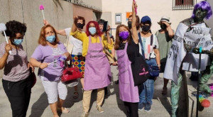 <p>Activistas de Territorio Doméstico en una acción de calle en Madrid.  </p>