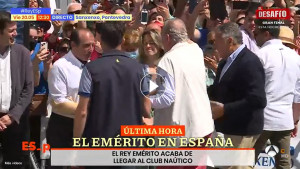 <p>Retransmisión de Antena 3 de la llegada del rey emérito a Sanxenxo este mediodía. </p>