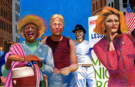 <p>Retratos de Marsha P. Johnson, Joseph Ratanski y Sylvia Rivera en el Desfile del Orgullo Gay de Nueva York de 1973.</p>