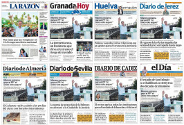 <p>Portadas de los diferentes medios de comunicación andaluces el 18 de junio, jornada de reflexión. </p>