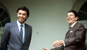 <p>Felipe González durante un encuentro con Ronald Reagan en la Casa Blanca en 1983. </p>