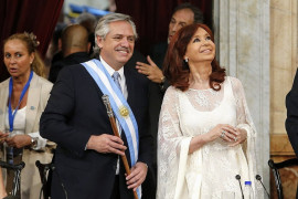 <p>Alberto Fernández y Cristina Fernández de Kirchner, tras asumir como presidente y vicepresidenta de la Nación Argentina en 2019.</p>