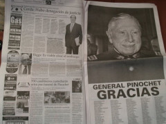 <p>El periódico chileno 'El Mercurio' publicó un cariñoso homenaje al dictador Pinochet por el 106 aniversario de su nacimiento. </p>