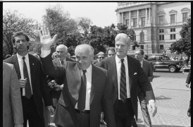 <p>Mijaíl Gorbachov durante una visita a Washington en 1992.</p>