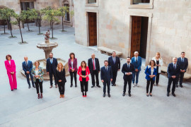 <p>Equipo al completo del nuevo Govern de la Generalitat, el pasado 11 de octubre.</p>