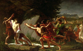 <p>Muerte de Cayo Graco. F.J.B. Topino-Lebrun. 1792-97. Óleo sobre lienzo. Museo de Bellas Artes de Marsella.</p>