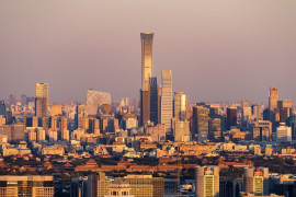 <p>Skyline de la ciudad de Beijing, el pasado 16 de octubre de 2021. </p>