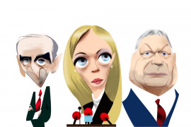 <p>Éric Zemmour, Giorgia Meloni y Viktor Orbán, líderes europeos de extrema derecha. </p>