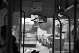 <p>Interior de un autobús de línea, en Ferrol. </p>