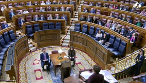 <p>Ione Belarra e Irene Montero como únicas representantes del Gobierno en el debate de la reforma de la Ley de Libertad Sexual.</p>