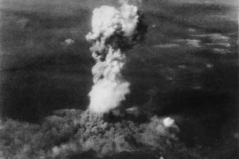 <p>Hongo nuclear tras la explosión de la bomba de Hiroshima.</p>