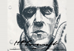 <p>Retrato a tinta del escritor estadounidense H.P. Lovecraft. </p>