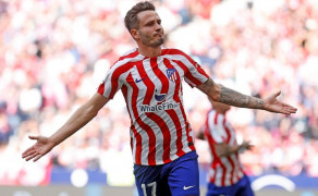 <p>Saúl celebra el segundo tanto del partido. / <strong>Foto: Ángel Gutiérrez. Club Atlético de Madrid.</strong></p>