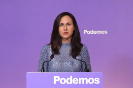 <p>Ione Belarra, en el momento de anunciar el acuerdo de unidad electoral con Sumar. / <strong>YouTube (Podemos)</strong></p>